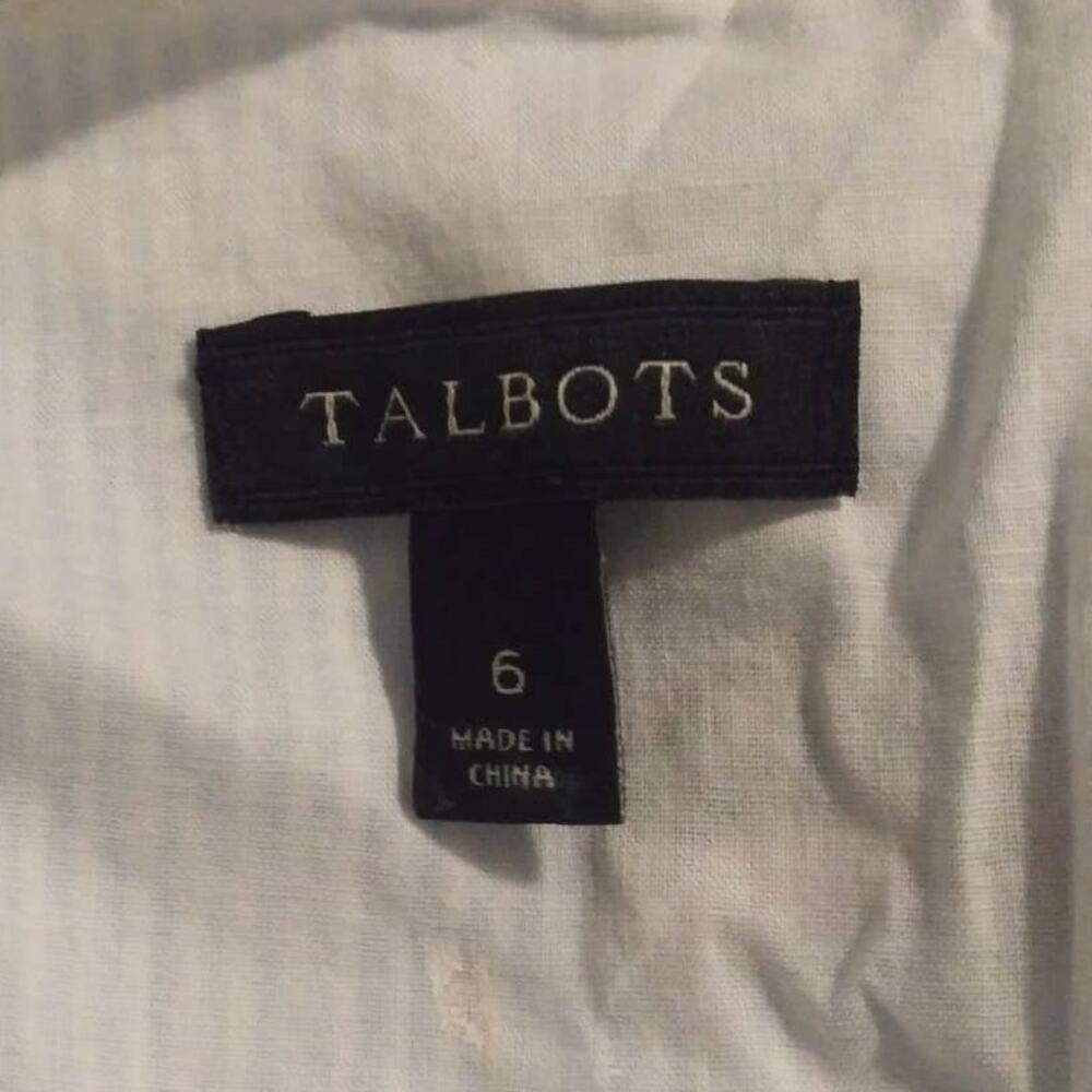 Talbots Blue & White Seersucker Embroidered Watermelon Print Shift Dress Sz 6 - Picture 7 of 11